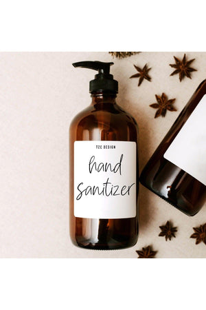 Amber Brown Glass Bottle Hand Sanitizer