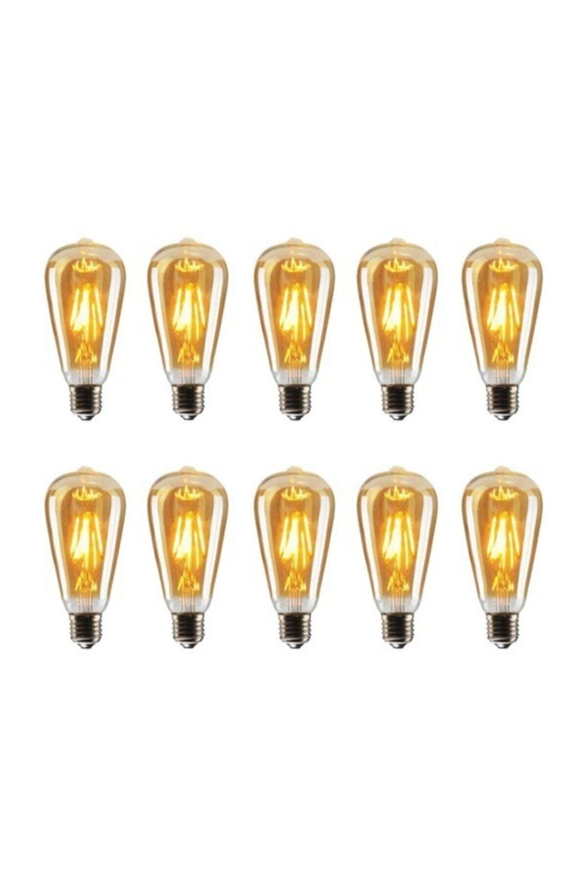 Amber Color St64 Filament Rustic 4w Led Bulb