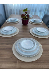 American 6 Pieces Cream Color Wicker Serving Runner Supla Knitted Plate Mat Non-flammable Hand Washable - Swordslife