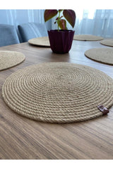Placemat Runner 6 Mesh Serving Supla Dowry Set Knitted Bamboo Knitted Under Plate Fireproof 6 Pcs - Swordslife