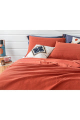 Ancient Diamond Embossed Jacquard Double Duvet Cover Set 200x220 Cm Terracotta - Swordslife