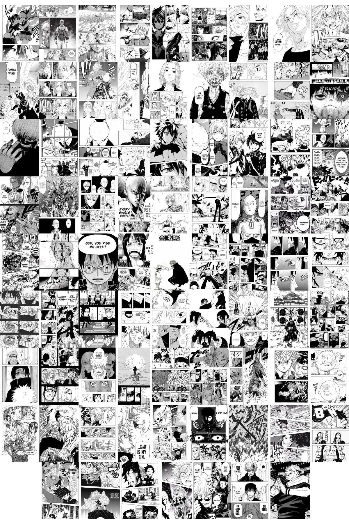 Anime Poster Set, Adhesive Back 80 Piece Manga Poster Collage Set, Anime Gift, Boxed Set - Swordslife