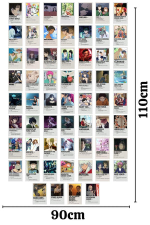 Anime Wall Poster Set - Poster Collage Set - 60 Pieces - Adhesive Back - 10cm*15cm - Set with Box - Swordslife