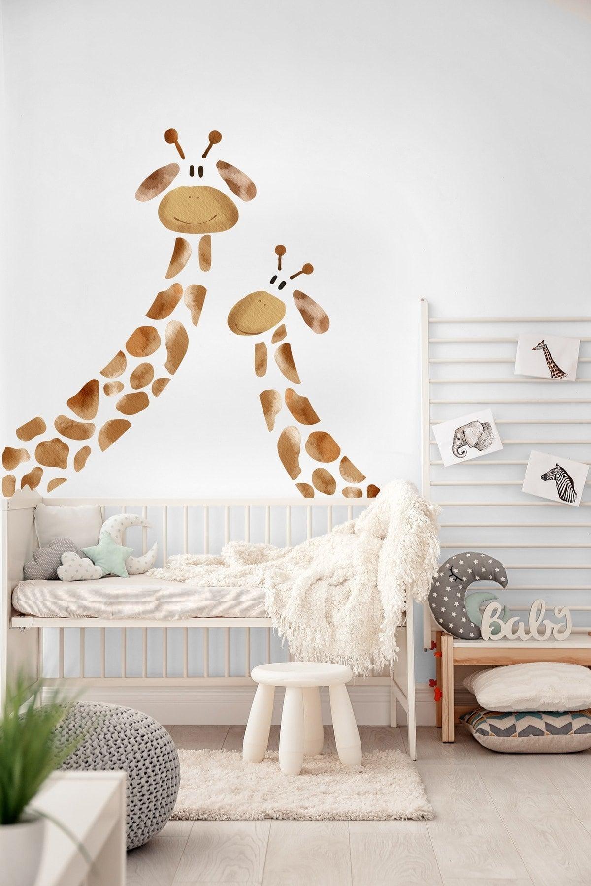 Mother Baby Giraffe Kids Room Wall Sticker Set - Sim706 - Swordslife