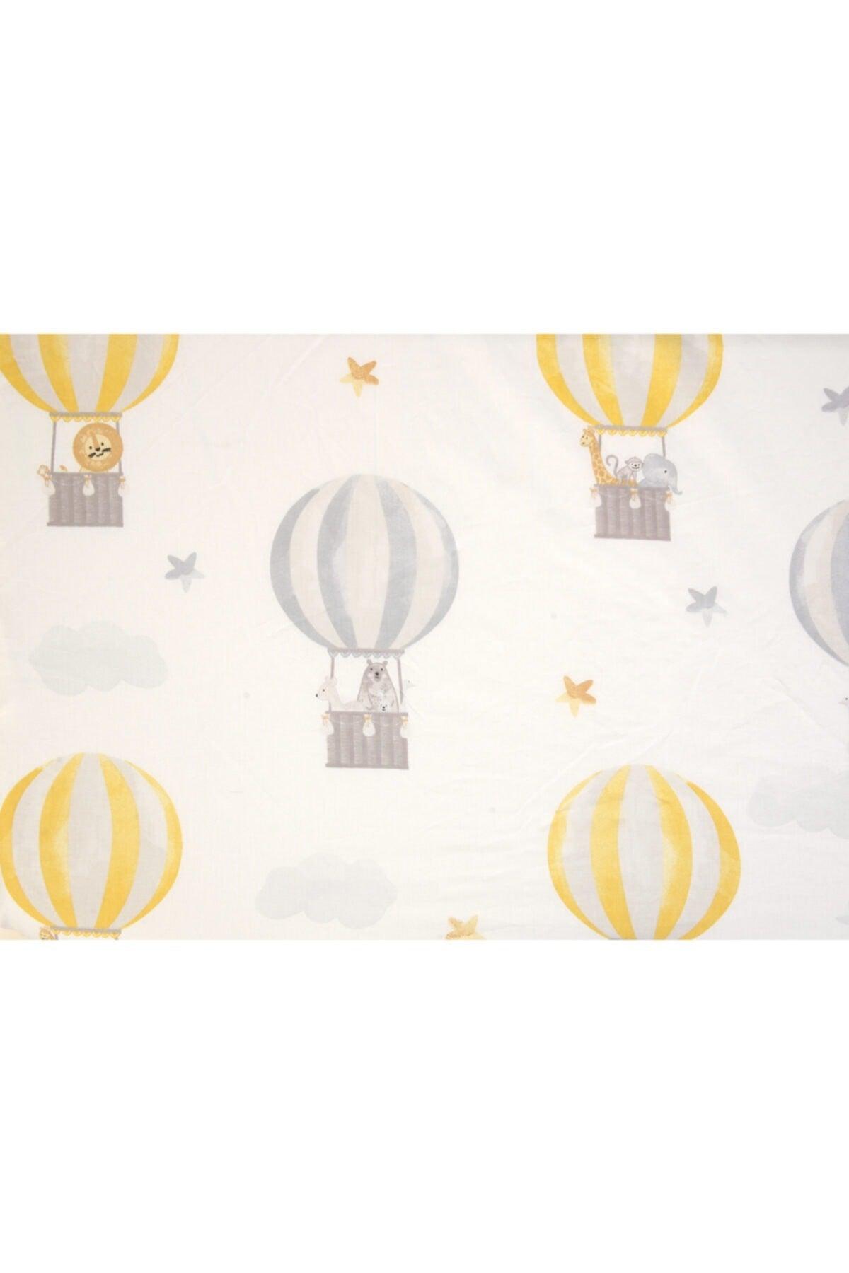 Mother's Side Crib Sheet With Elastic 2 Different Patterns Balloons And Forest Animals 60x90 +12 Cm. Set of 2 - Swordslife