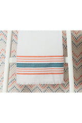 Annecy Bath Towel - White / Orange - 70x140 Cm - Swordslife