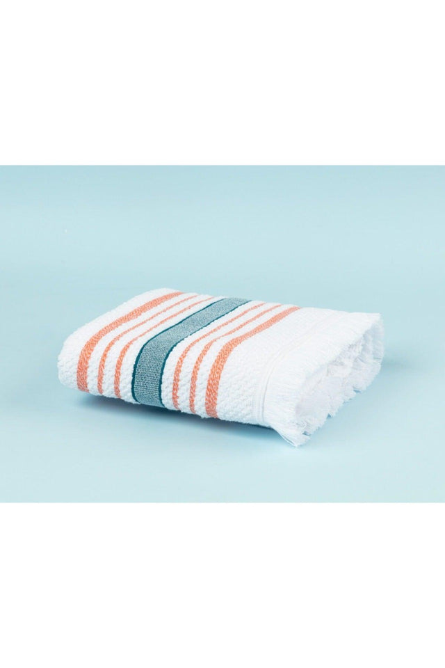 Annecy Face Towel - White / Orange - 50x70 Cm - Swordslife