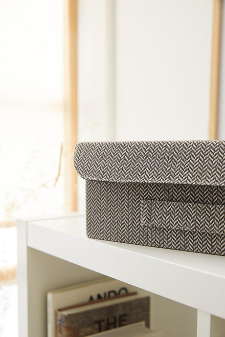 Anthracite Textured Fabric Box // 30x23x11