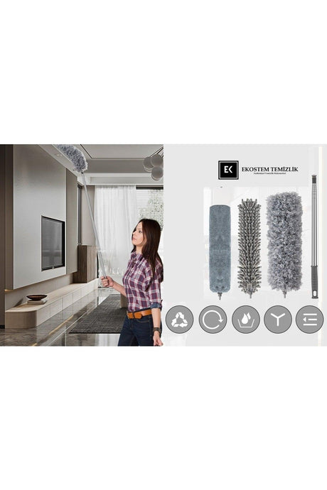 Anti Static Telescopic Dusting Set 3 Heads - Swordslife