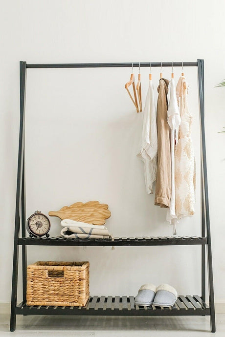 Clothes Rack With Two Shelves