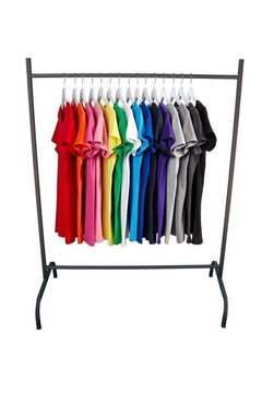 Freestanding garment coat rack, 95 cm wide x 135 cm high