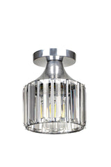 Arel Crystal Ceiling Mount Single Chandelier Chrome - Swordslife