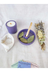 Purification Incense Holder Set Vegan Lavender Jasmine Lily Scented Soy Candle Palo Santo Sage Incense Set - Swordslife