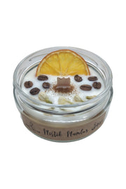 Aromatherapy Purification Candle Orange Brown Decorated Cinnamon Scented 240 gr - Swordslife