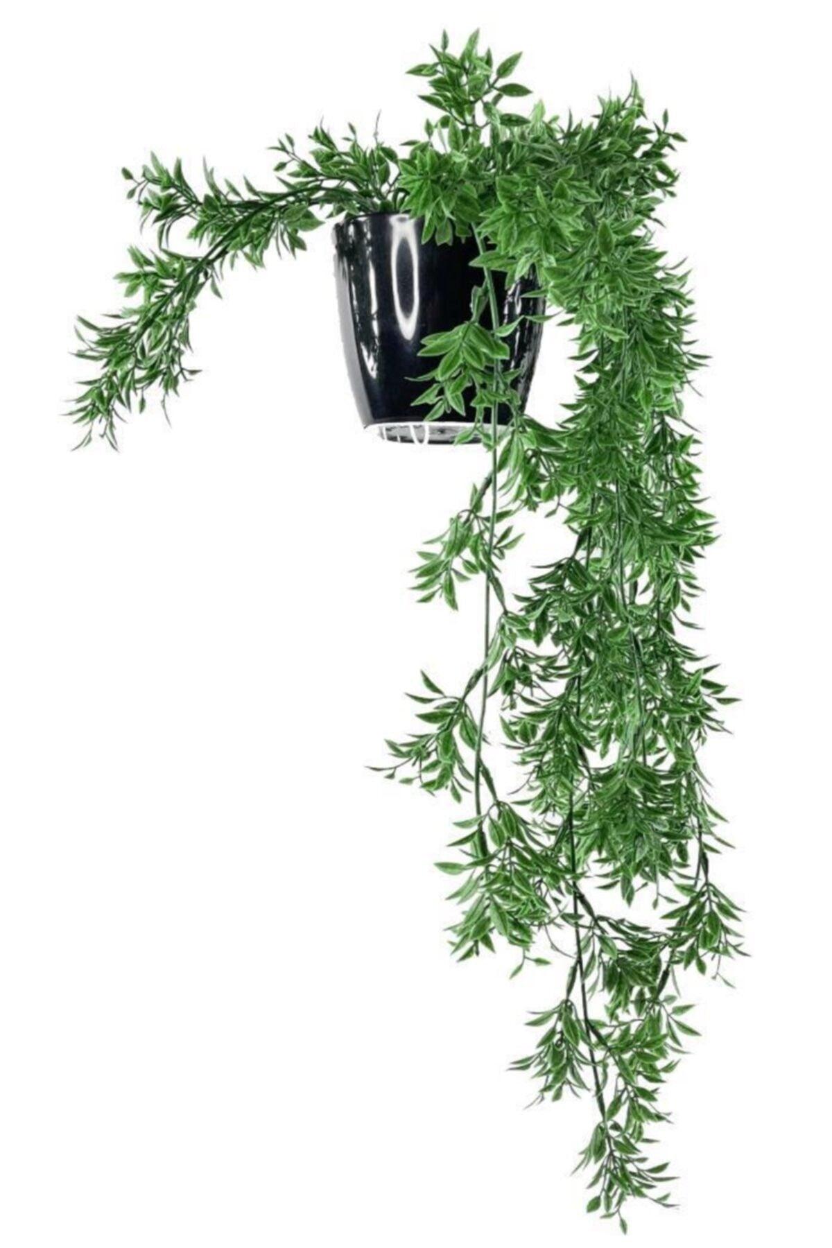 Artificial Flower Black Pot Hanging Flower Basil - Swordslife