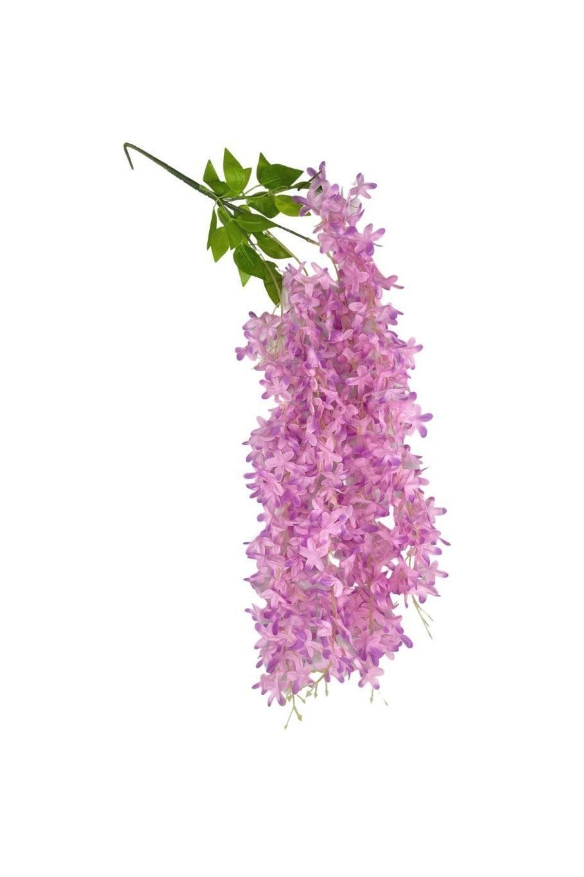 Artificial Flower Hanging 4 Branches Acacia 70cm Lilac - Swordslife