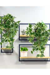 Artificial Flower Pot Hanging Green White Hedera Artificial Ivy Pastel 45cm - Swordslife