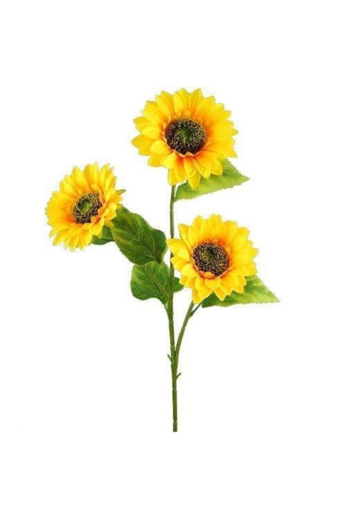 Artificial Flower Sunflower - Yellow Sunflower - Decorative Flower 86cm Giant Sunflower 3 Heads - Swordslife