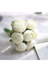 Artificial Flowers 10 Pcs White Peony Bundle Erengül Bridal Bouquet Flower - Swordslife