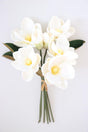 Artificial Lux Latex Magnolia Bundle 33 Cm White