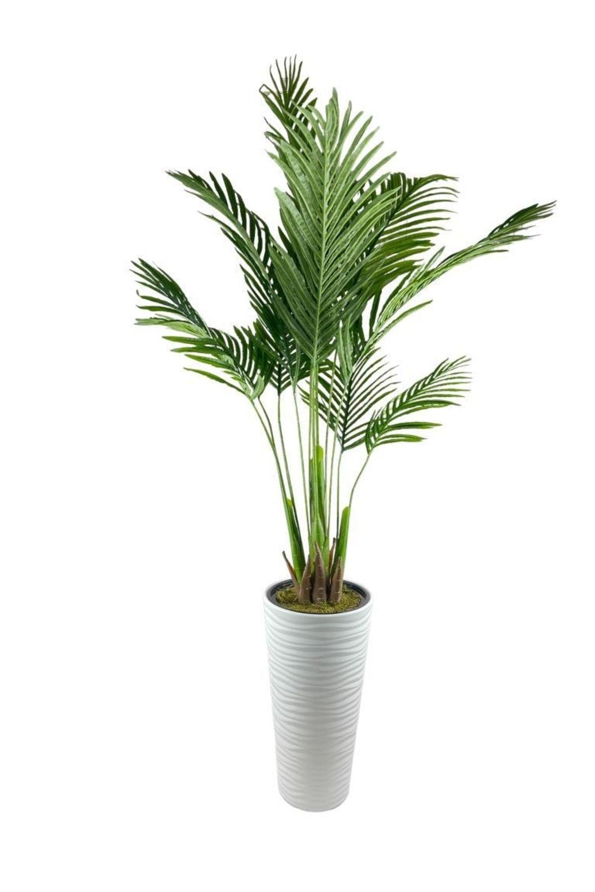 Artificial Tree Areca Tree White Tall Beach Palm Tree In Vase Artificial Areka 190cm - Swordslife