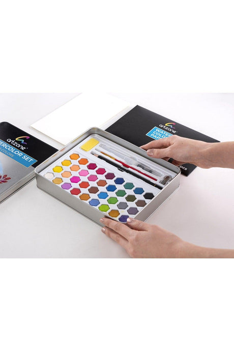Artzone 36 Colors Watercolor Set - Paper And