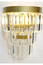 Asya 3 Tier Crystal Stone Gold Battery Wall Sconce 24*30cm - Swordslife