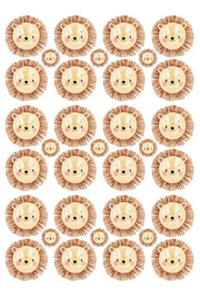 Lion Figured Kids Room Wall Sticker Set 126 Pieces - Swordslife