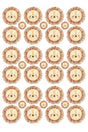 Lion Figured Kids Room Wall Sticker Set 126 Pieces - Swordslife