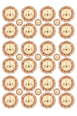 Lion Figured Kids Room Wall Sticker Set 126 Pieces - Swordslife