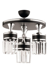 Aslı 4 lü Profonyer Crystal Stone Black Chrome Gilded Luxury Modern Chandelier - Swordslife