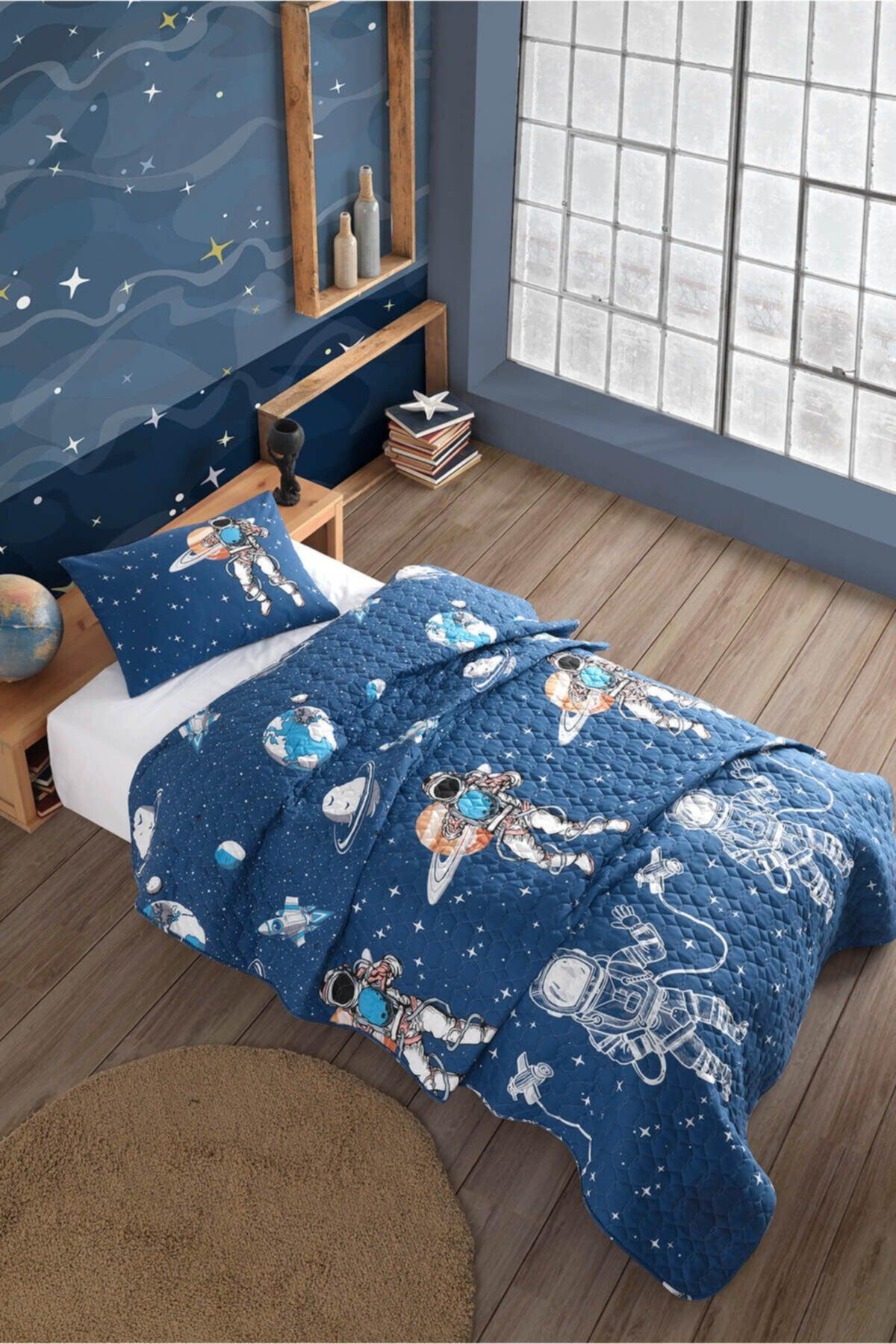 Astro Blue Single Quilted Bedspread - Swordslife