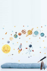 Astronaut And Planets Mega Set Wall Sticker - Swordslife