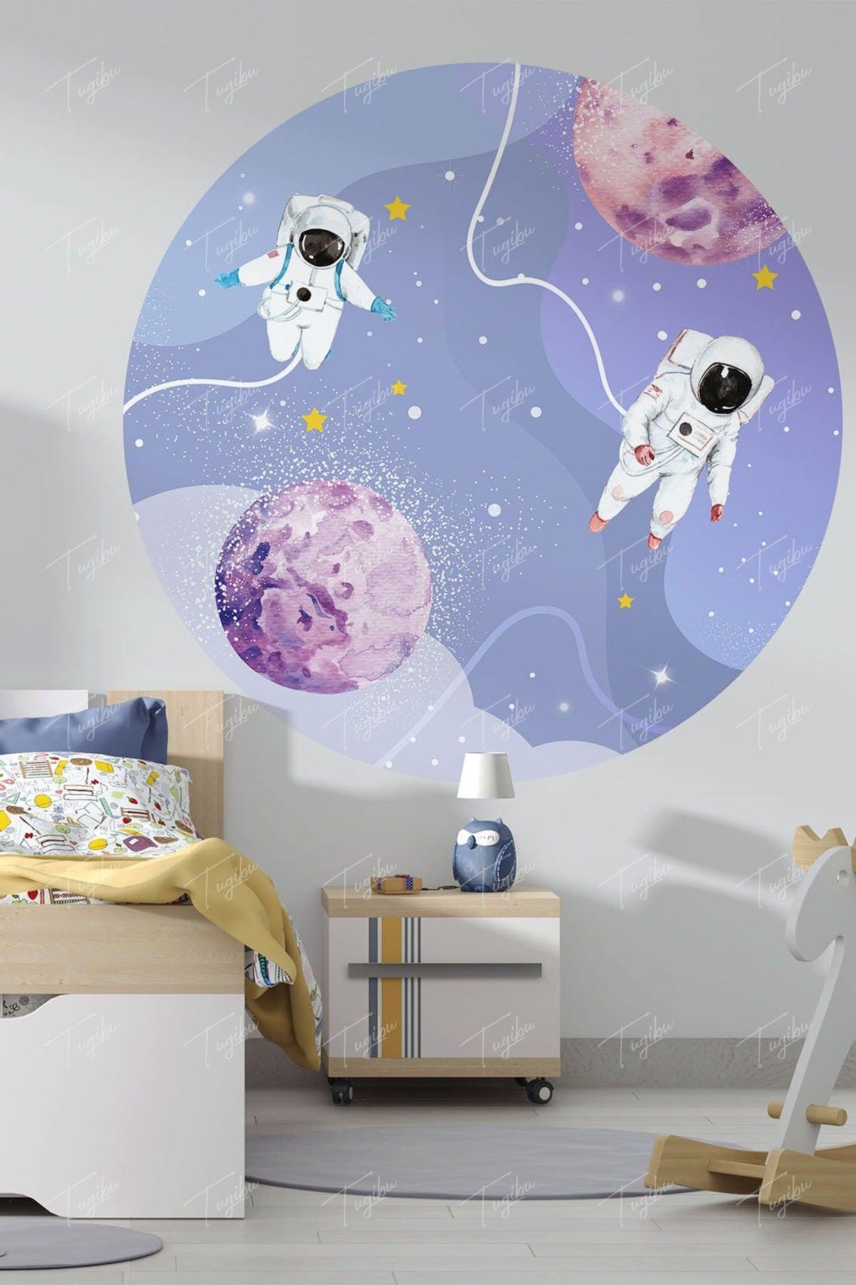Astronauts And Space Round Circle Wall Sticker - Swordslife