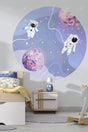 Astronauts And Space Round Circle Wall Sticker - Swordslife