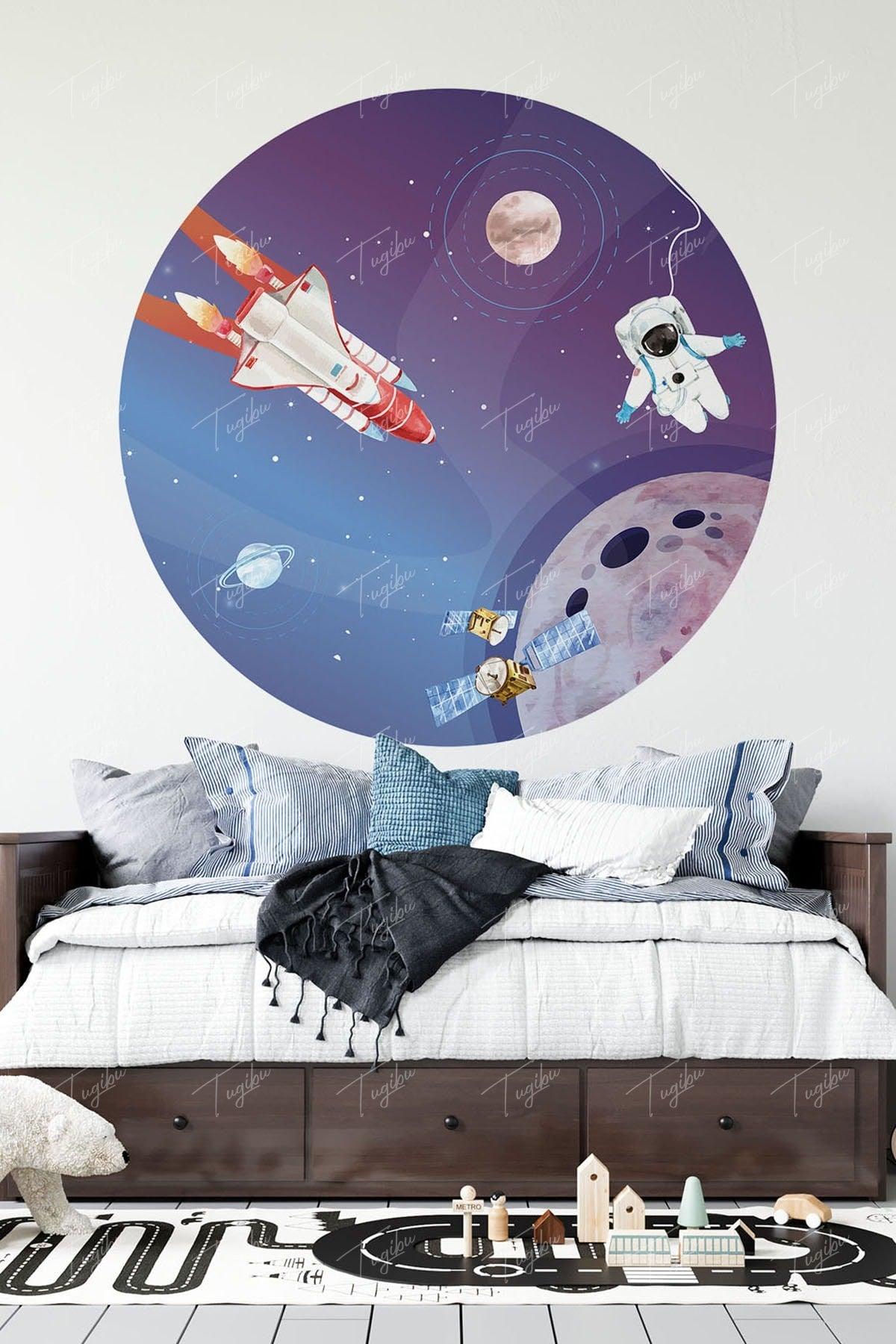 Astronaut Round Circle Wall Sticker - Swordslife