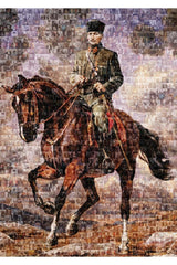 Collage with his horse named Atatürk Sakarya 1000 Piece Puzzle - Swordslife