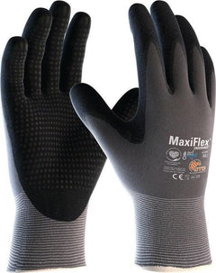 Durable work gloves with shock-absorbing nitrile coating
