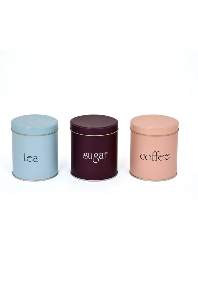 Atlas Home 20 3 Pcs. Tea Coffee Sugar Written Storage Container - Swordslife