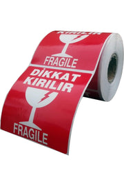 Attention Fragile Label 100 X 100mm 1 Roll 500