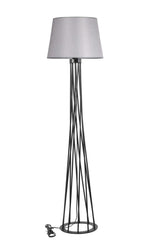 Auger Black Floor Lamp With Gray Hat - Swordslife