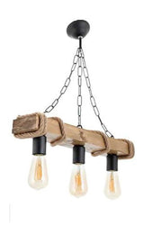 Authentic Wooden Natural Log Rope 3-Piece Chandelier(LIGHT COLOR). - Swordslife
