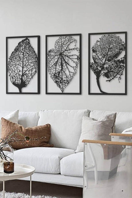 Last Spring 3 Piece Black Leaf Wooden Table Large Size Decor Frame Look 3 Piece Leaf Leaf Table - Swordslife
