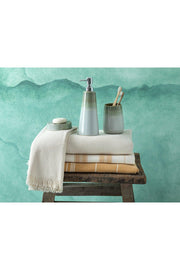 Axel 3 Pcs Bathroom Set 9x9x23+9x9x12+10x10x2,5cm Green - Swordslife