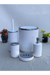 Ayhomee 5 Stück Weiß Lissabon Silber Acryl Badezimmer Set flüssige Seife - Swordslife