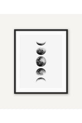 Black Framed Wooden Wall Painting With Moon Moods And Movements Design A4 - Swordslife