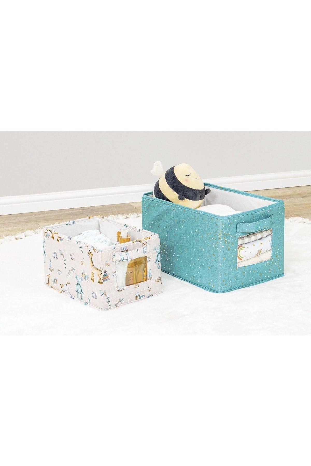 Baby Organizer Box with 2 Window Organizer Toy Box Blue 104515 - Swordslife