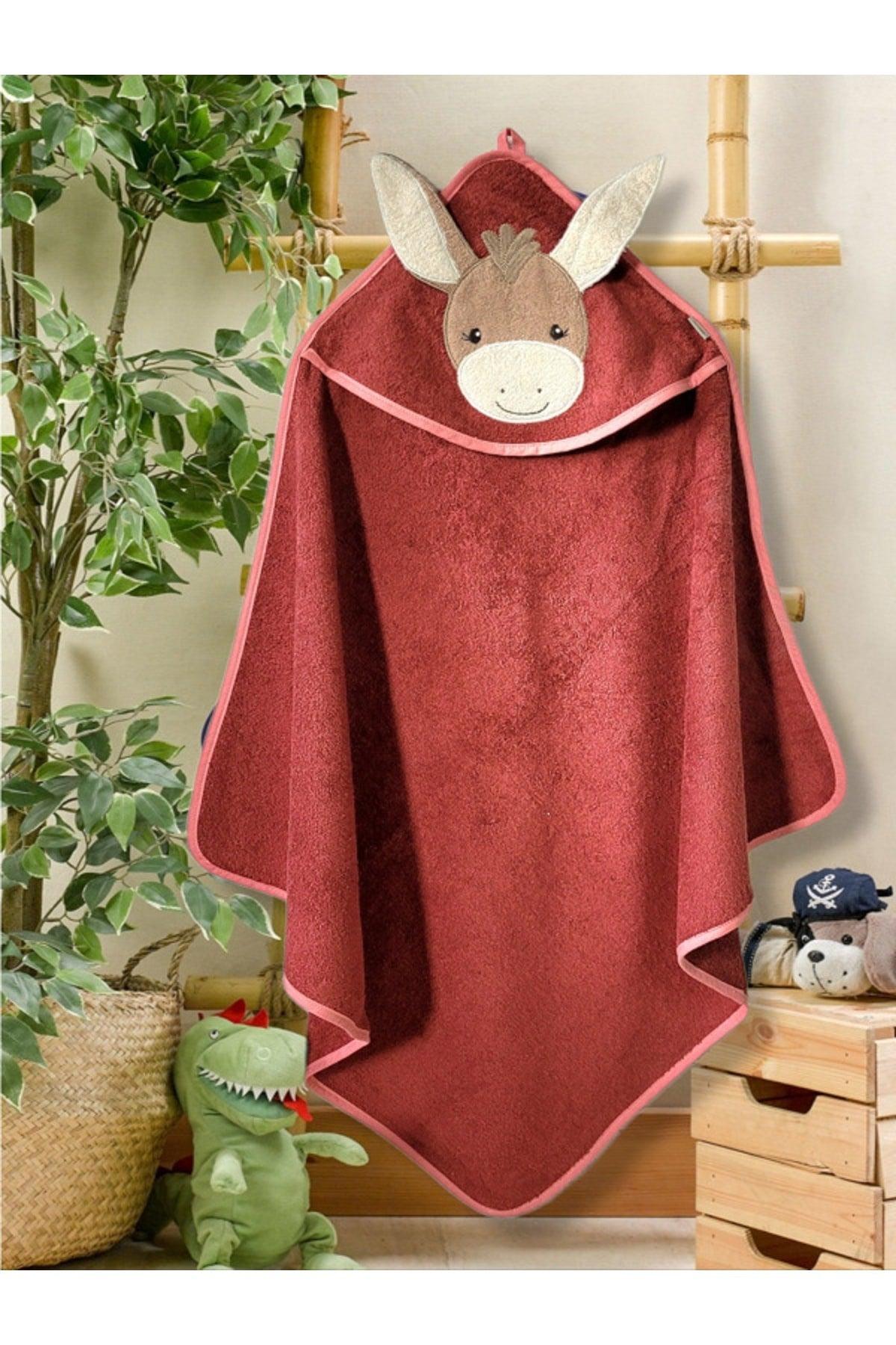 Baby Bath Towel Swaddle 80x80cm-outlet Product-Longear Claret Red/ Longear Donkey - Swordslife