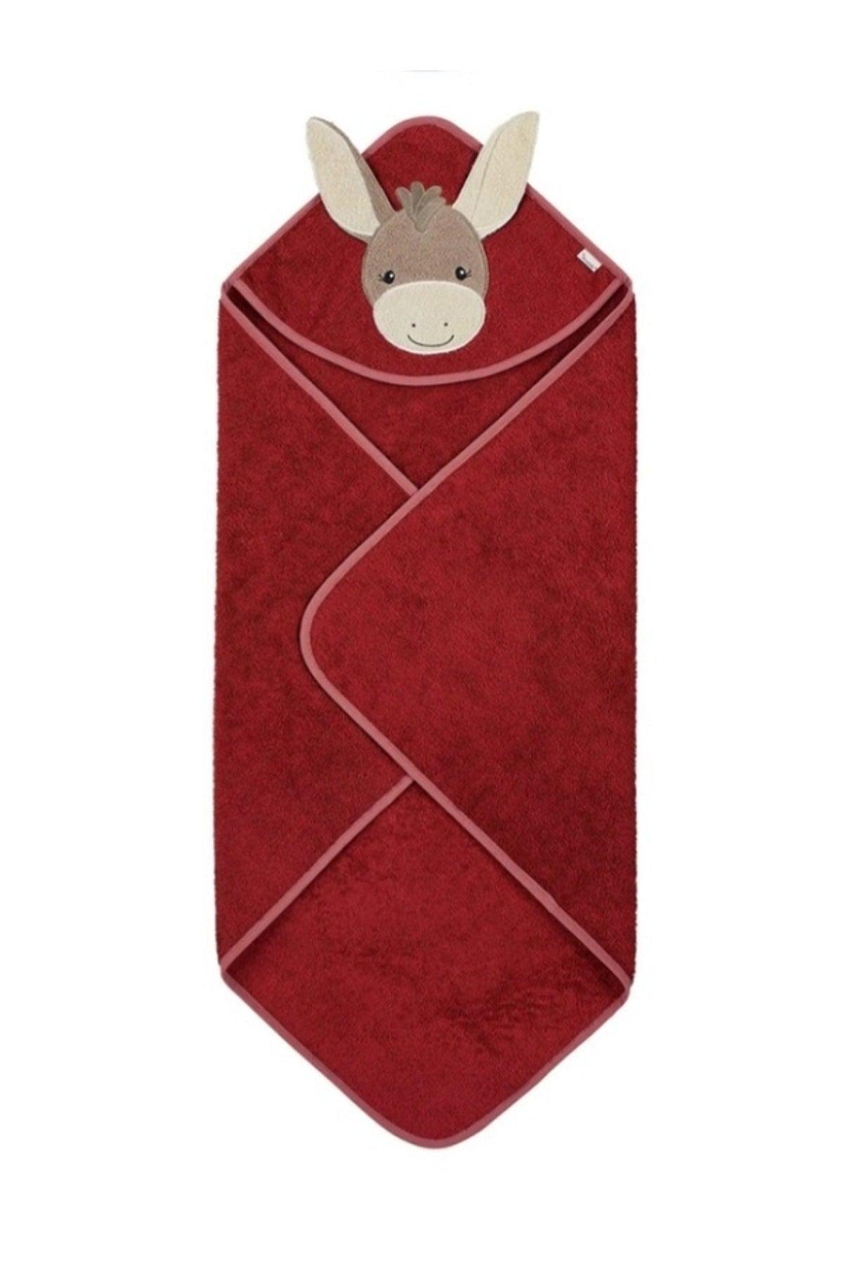 Baby Bath Towel Swaddle 80x80cm-outlet Product-Longear Claret Red/ Longear Donkey - Swordslife