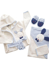 Baby Boy Blue Eared Bathrobe Set - Swordslife